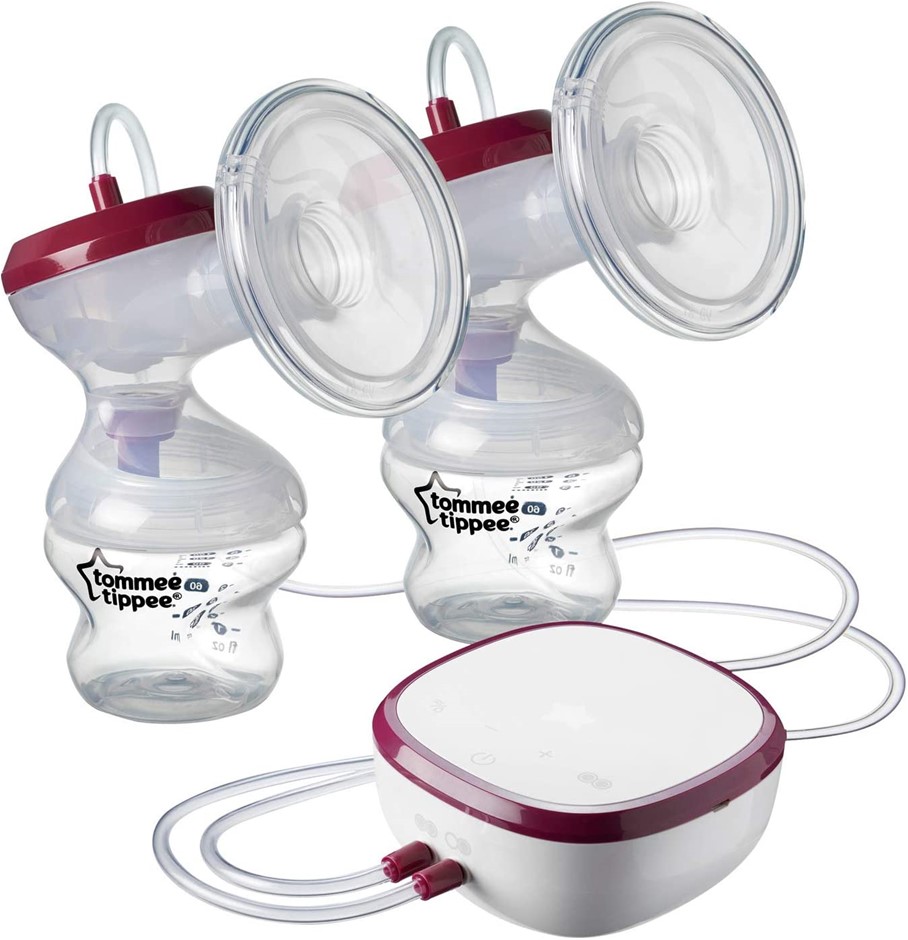 TOMMEE TIPPEE Made for Me Double Electric Breast Pump, USB Rechargeable. Po