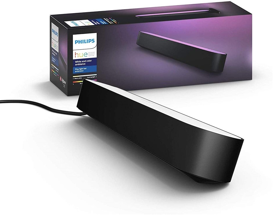 2 x PHILIPS White and Colour Ambiance Smart LED Bar Light- Black, Extension