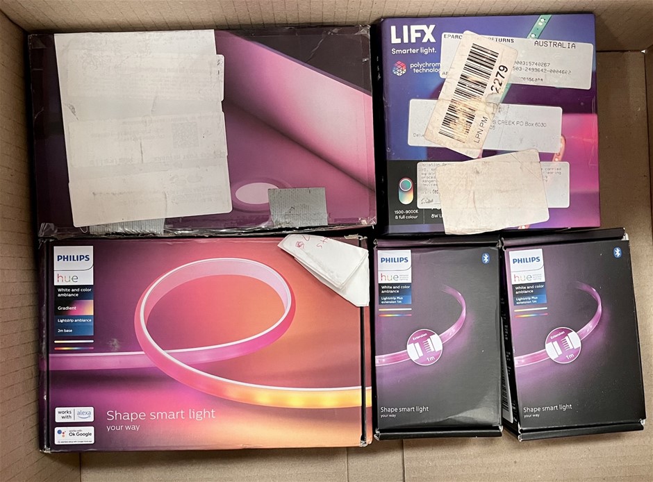 5 x Assorted Smart Lighting Products Including PHILIPS & LIFX. NB: Sold as