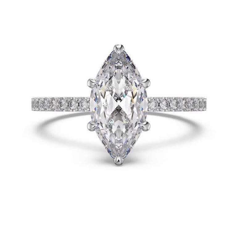 1.5ct Marquise Cut Cubic Zirconia 925 Sterling Silver Ring - Size 5