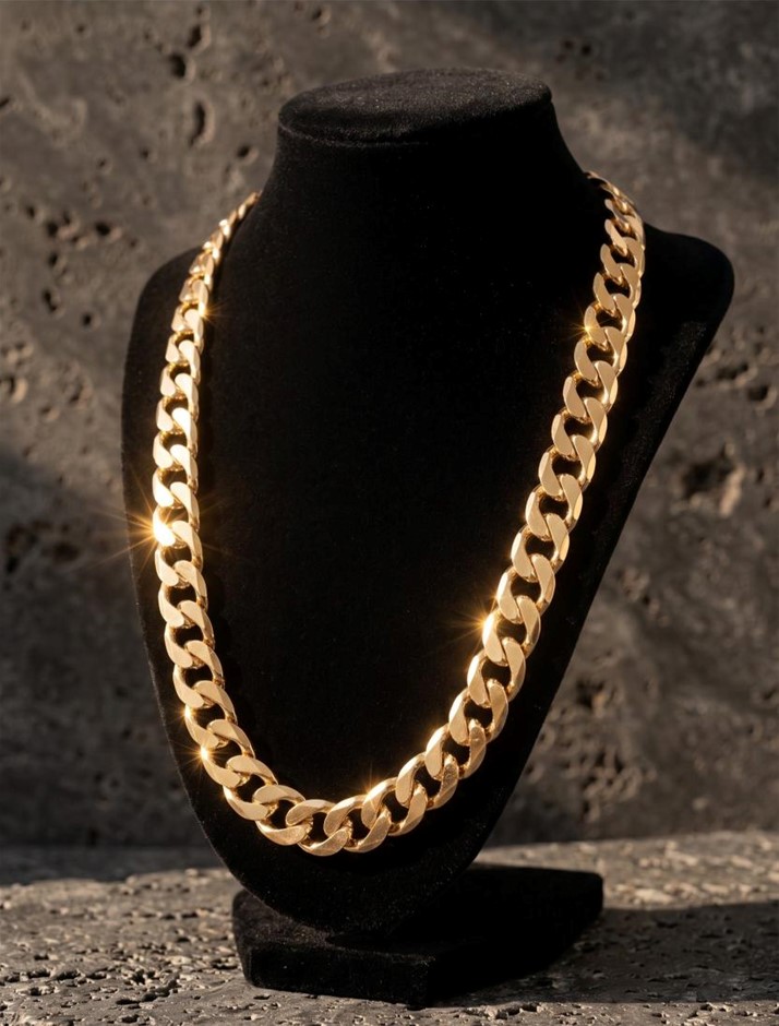 18K/Italy Stamped Rose Gold Filled Cuban Chain -50MM-7mm