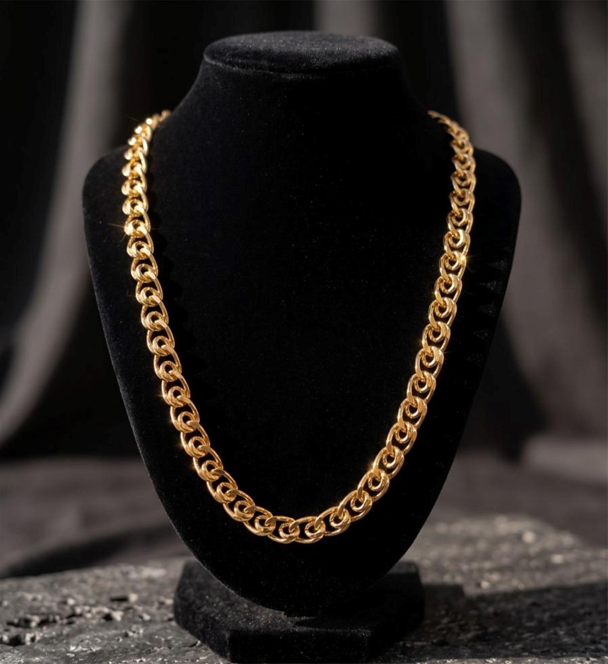 18k Italy Stamped Yellow Gold Bonded Chain-Quality Guarantee-55cm