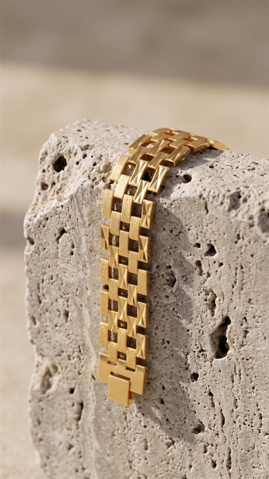 18k Italy Stamped Yellow Gold Bonded Bracelet-Quality Guarantee-20cm