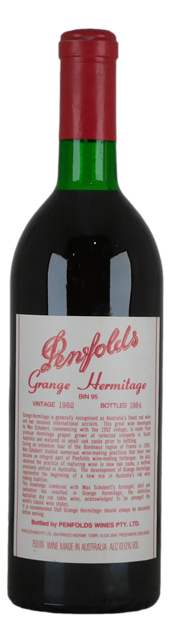 Penfolds Bin 95 Grange Hermitage 1982 (1x 750mL), SA.