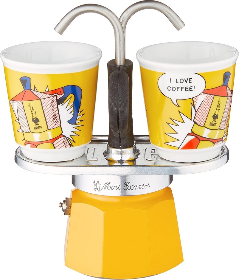 Bialetti - Mini Express Set, Set Includes Coffee Maker, 2x 2.8 Oz Cups, 2x