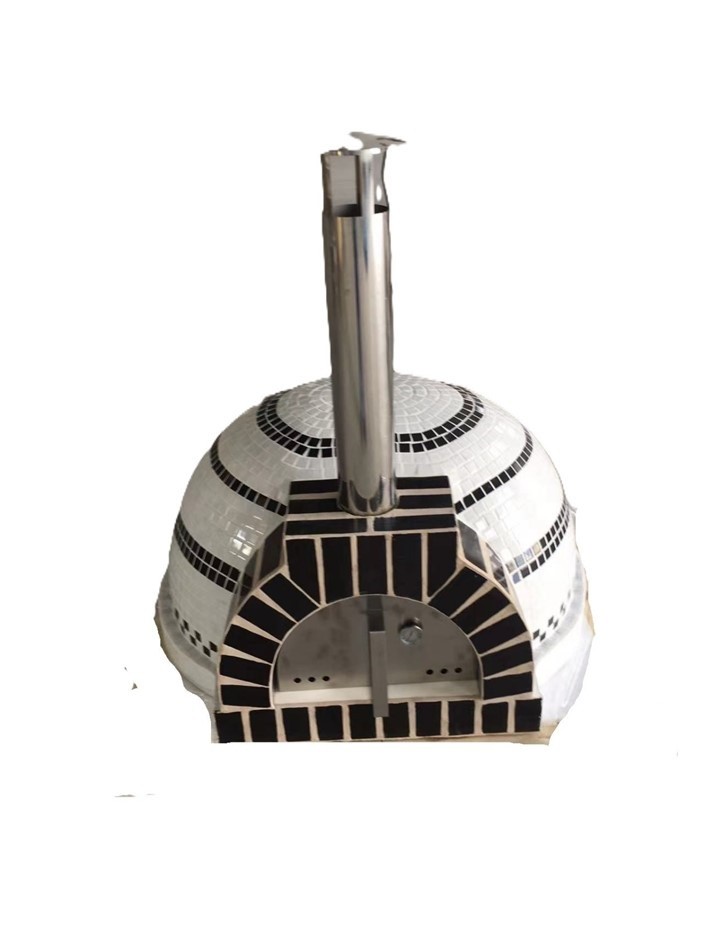 Premium Wood Fired Pizza Oven - Black and White & Black Brick