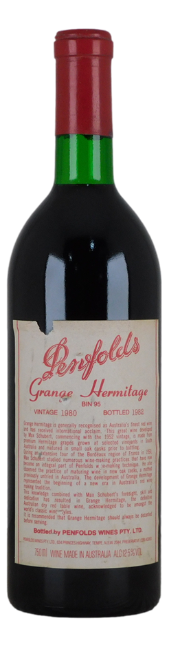 Penfolds Bin 95 Grange Hermitage 1980 (1x 750mL) SA.
