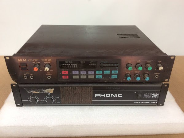 Phonic MAX 2500 Power Amplifier&Akai S612 MIDI Digital Sampler (Lot of 2)