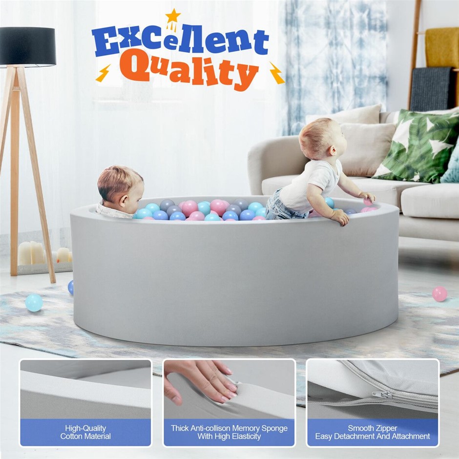 90x30cm Foam Ball Pit Pool Softplay Playpen for Kids Indoor Outdoor