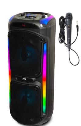 JVC Karaoke Party Speaker - Bluetooth Rechargeable LED Speaker with FM Radi