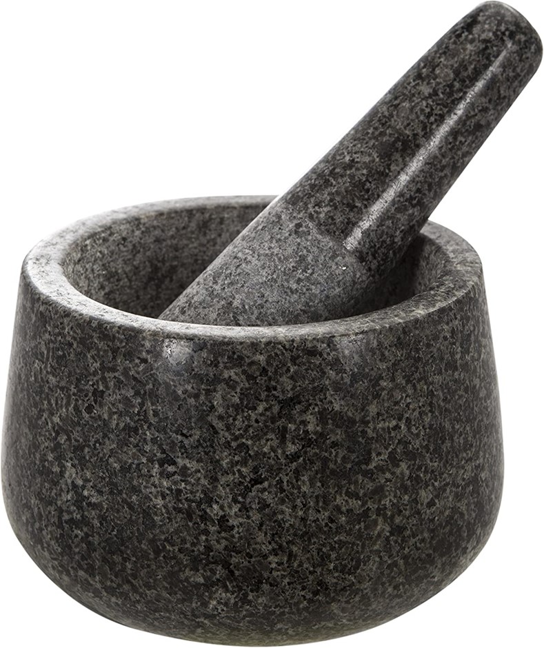 MASTERPRO Traditional Granite Mortar & Pestle, Black & White Speckle. NB: n