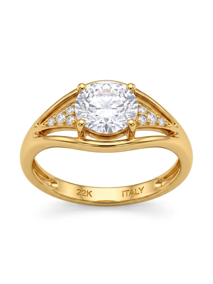 22K/Italy Yellow Gold Bonded Ring(stamped 22K/Italy)Warranty Quality