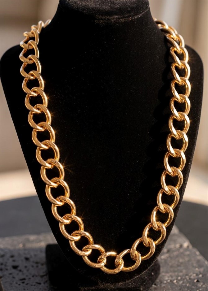18k Italy Stamped Yellow Gold BondedCuban Chain-Quality Guarantee-60cm