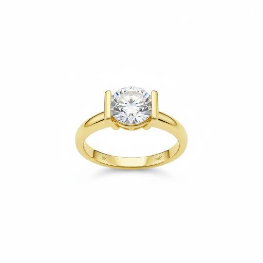 18K/ITALY Yellow Gold BondedRing -Quality Guarantee-10 US-Bonus Gift