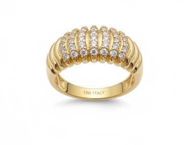 18K/ITALY Yellow Gold BondedRing -Quality Guarantee-9 US-Bonus Gift