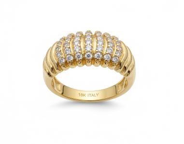 18K/ITALY Yellow Gold BondedRing -Quality Guarantee-10 US-Bonus Gift