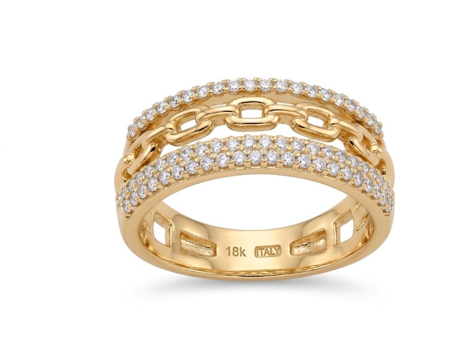 18K/ITALY Yellow Gold BondedRing -Quality Guarantee-9 US-Bonus Gift