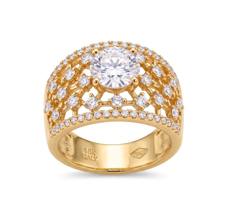 18K/ITALY Yellow Gold BondedRing -Quality Guarantee-6 US-Bonus Gift