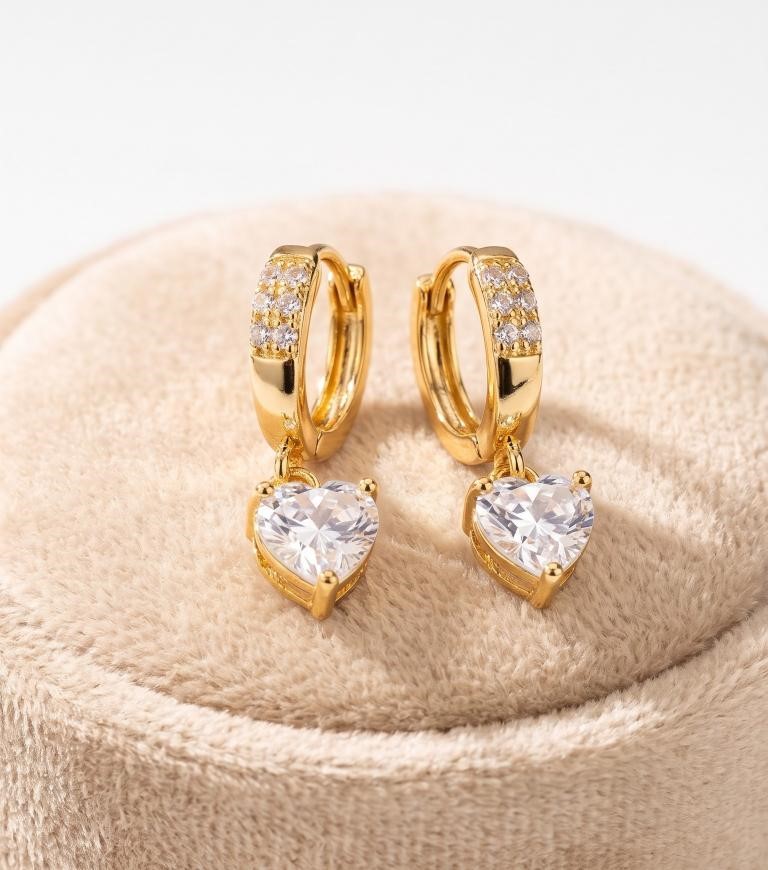 18K/Italy Gold Bonded Earring -(stamped 18K/Italy)-Warranty Quality