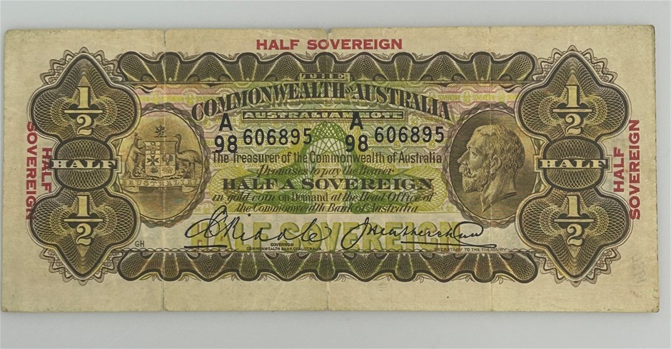 1928 Australian Commonwealth Half Sovereign Banknote