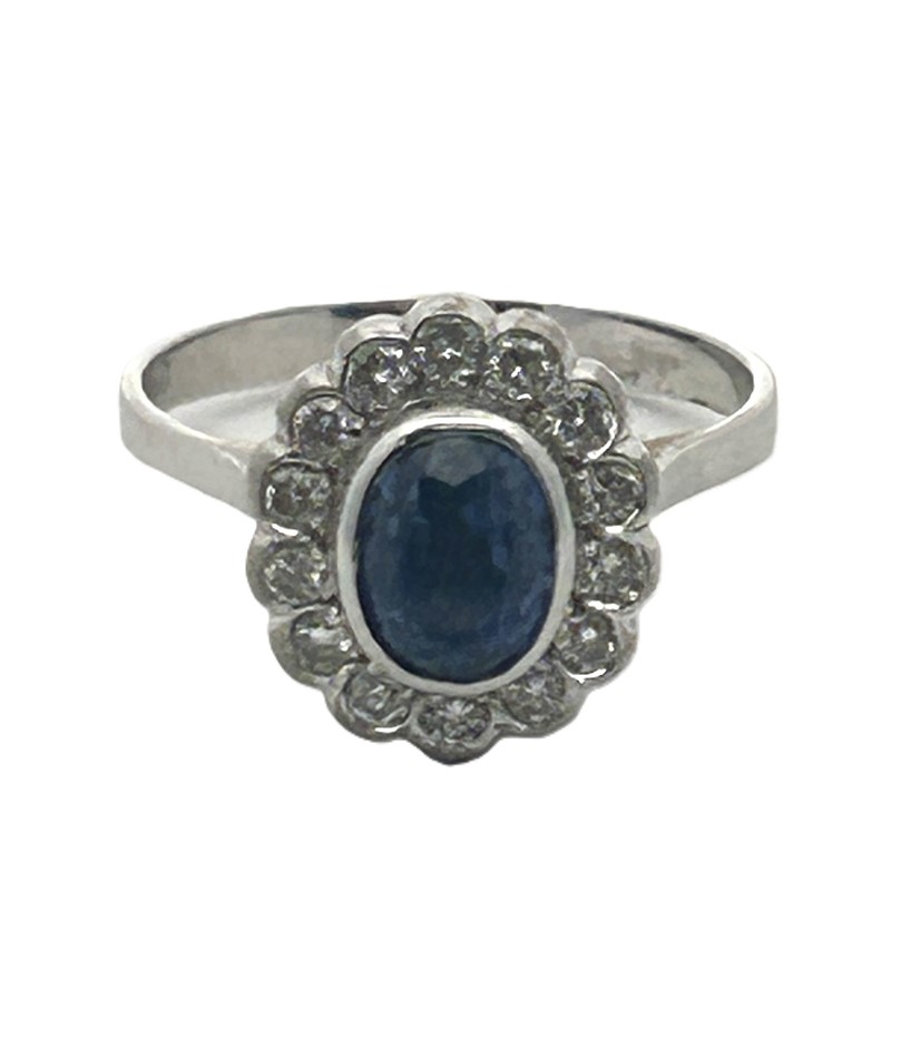18ct Gold Sapphire And Diamond Cluster Dress Ring