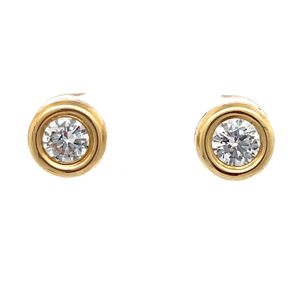9ct Yellow Gold Cubic Zirconia Stud Earrings