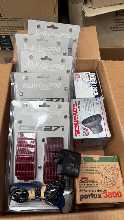 Assorted Box of Diffuser and Shaver Attachments. NB: Items may not be in or