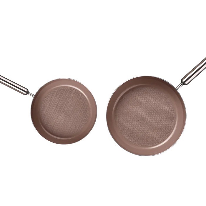 NEOFLAM 2pc Stainless Steel Frypan & Wok Set. NB: Used, not in original pac