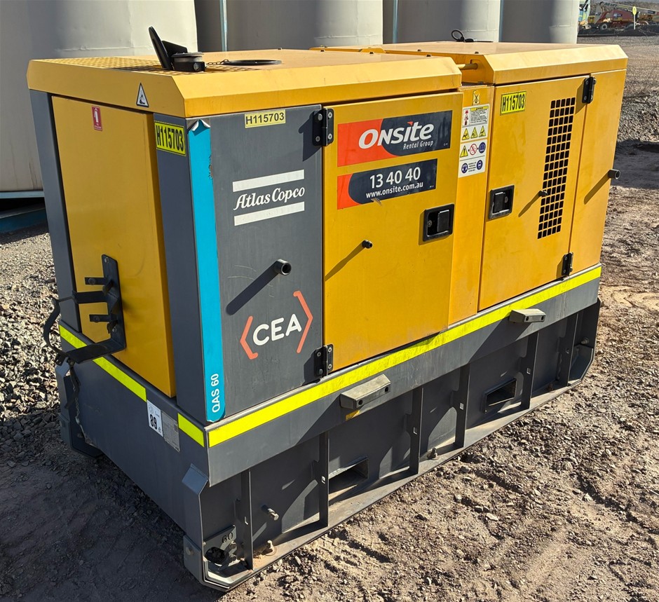 Atlas Copco QAS60 Generator - Diesel - 60kva - Port Hedland