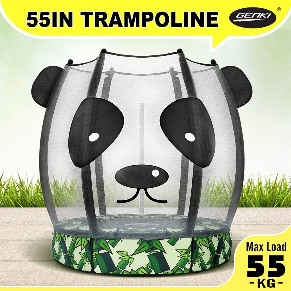 Genki 55in Kids Trampoline Panda Shape with Safety Net