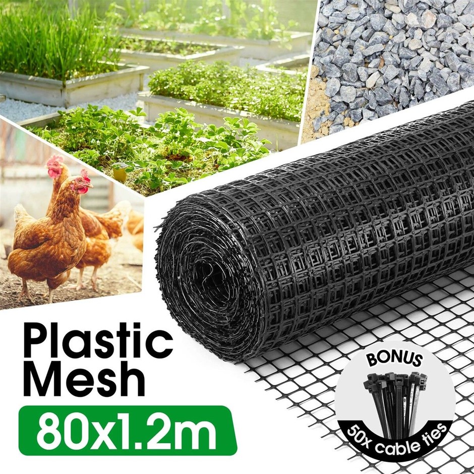 Plastic Mesh Garden Fence Netting 80m x 1.2m Animal Barrier Fencing