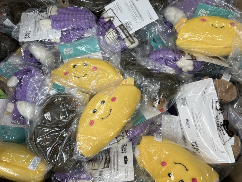 25 x Assorted Dog Plush Toys. NB: Photo as is. Some Not in Original Packagi