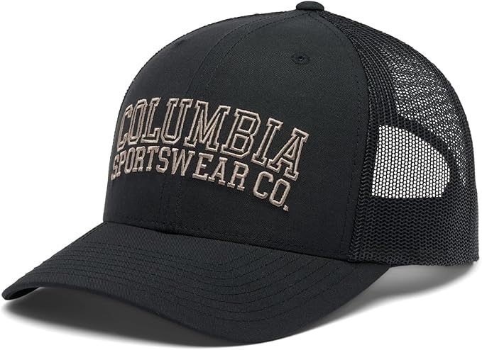 COLUMBIA Unisex Logo Snap Back Cap, Black/Arched Columbia.