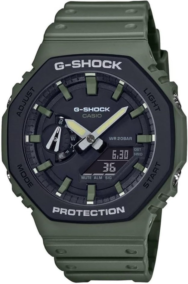 CASIO G-Shock Men's Analog-Digital 'CasiOak' Watch, Black/Green, GA-2110SU
