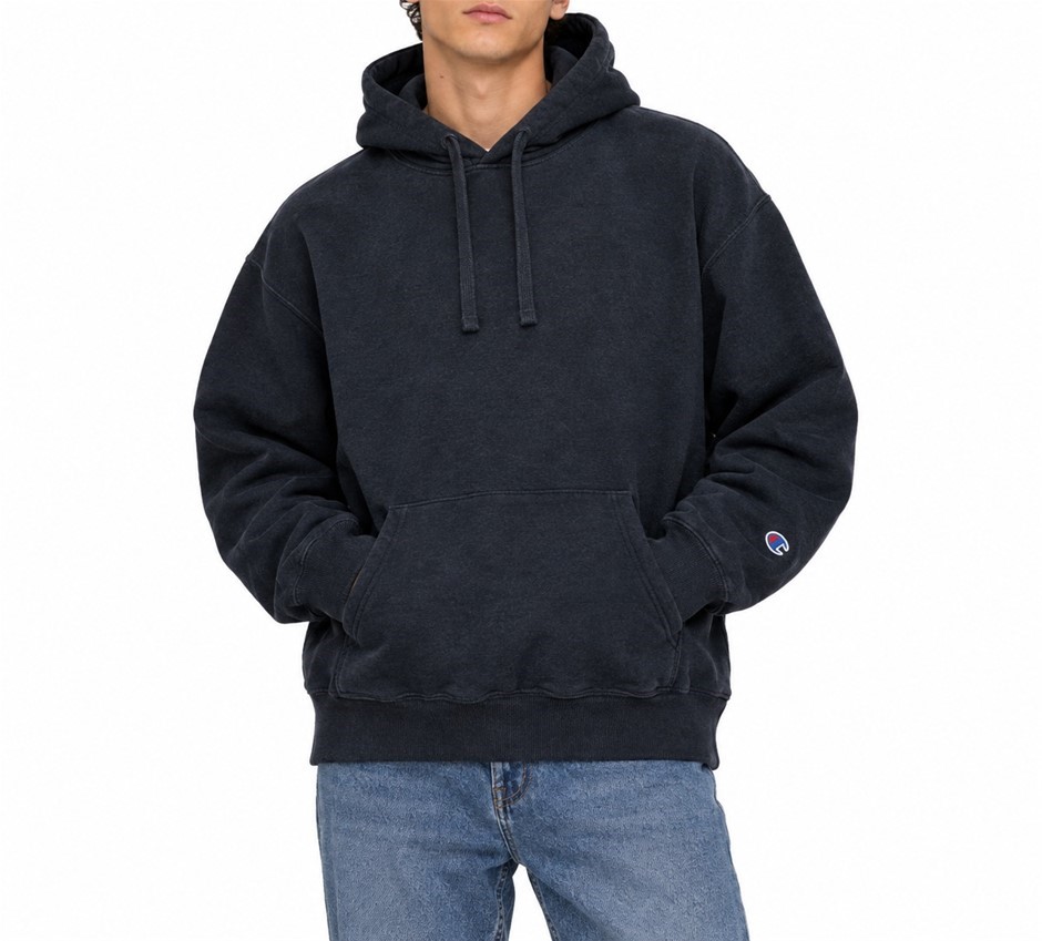 CHAMPION Men's Tonal Script Hoodie, Size M, Cotton, Blue Navy (BLU), MT005G