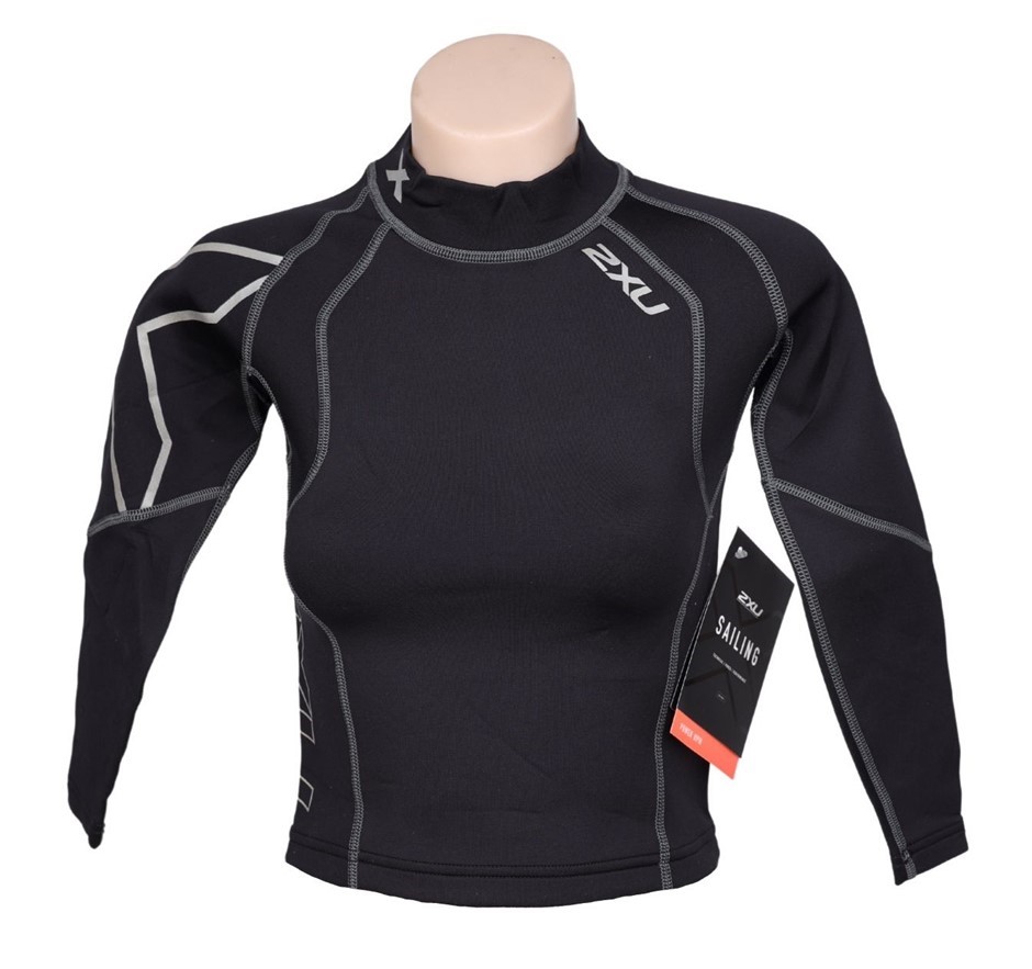 2 x 2XU Youth Long Sleeve High Performance Titanium Top, Size M, Black/Refl