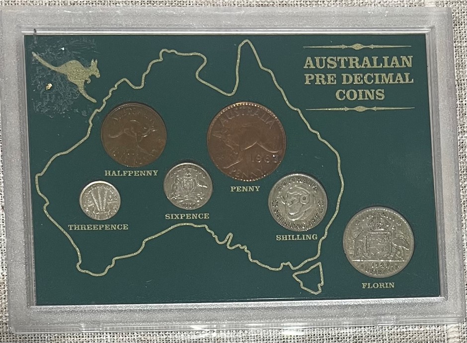 Australian Pre Decimal Coins Australia 4 silvers coins plus 2 pre decimal