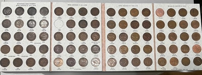Deceased estate of Australia inComplete Set of Pennies Set in Dansco Album