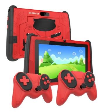 AIWA 7" Wifi Tablet with Dual Game Controllers- Red NB: Minor use
