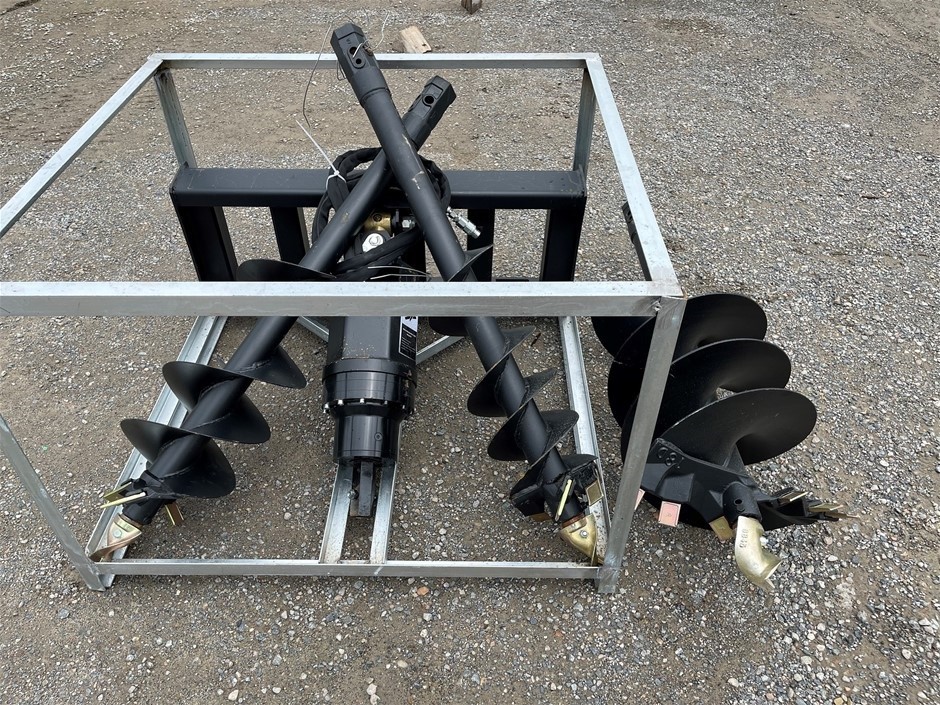 2025 Auger Attachment Set - To Suit Skid Steer (Unused)