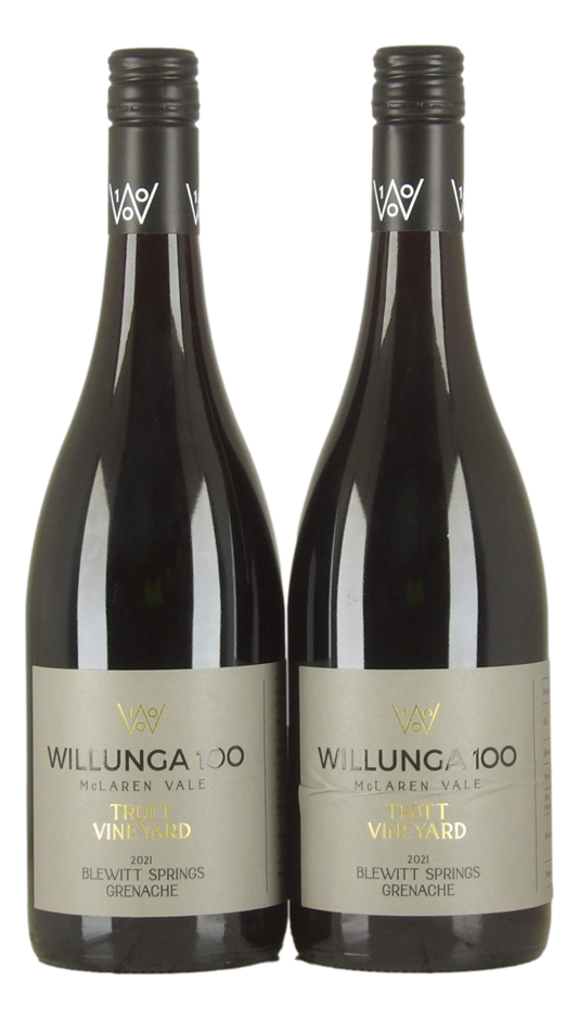 Willunga 100 Trott Vineyard Grenache 2021 (2x 750mL), Blewitt Springs.