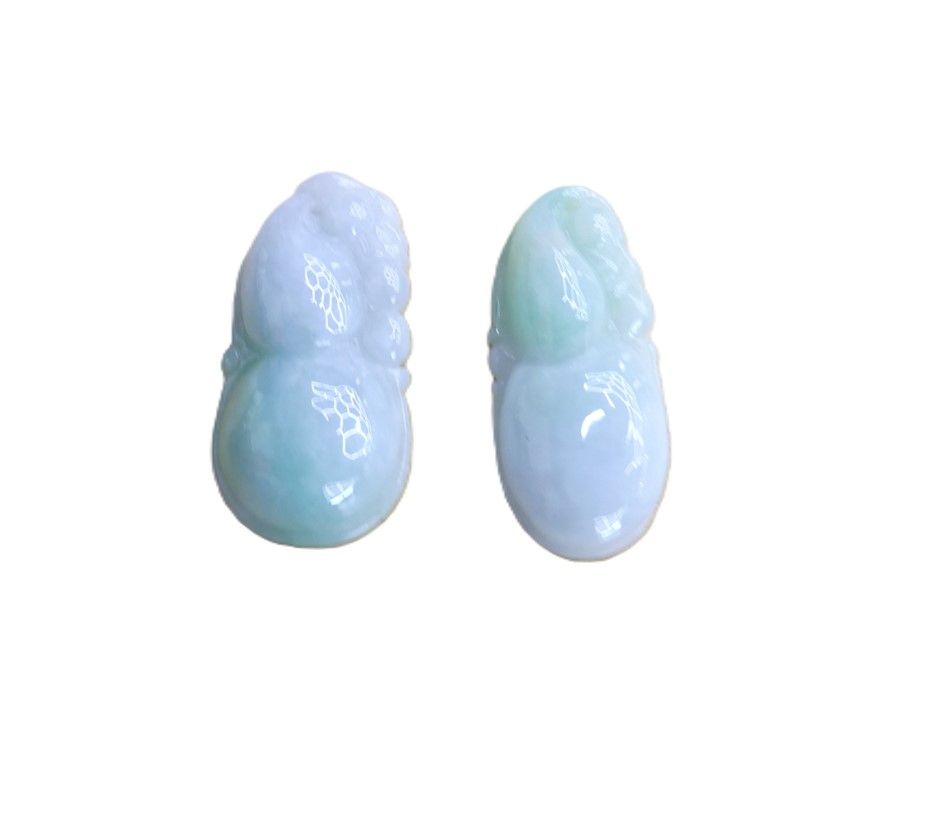 ( 2 Pack ) Chinses Carved Ice - Variety Jade Pendant With Box