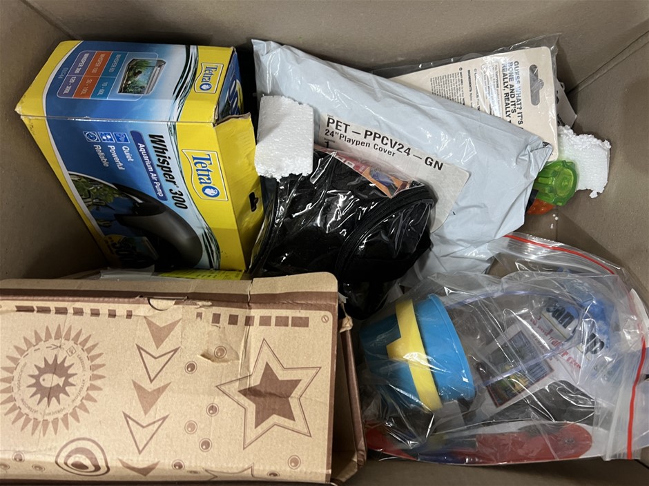 Box Of Assorted Pet Products. NB: Photo as is. Some Not in Original Packagi