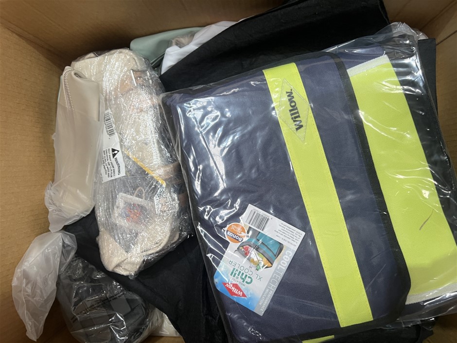 Assorted Box Of Bags. NB: Photo as is. Some Not in Original Packaging, Some