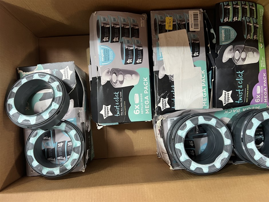 5 x TOMMEE TIPPEE Twist and Click Nappy Disposal System Refill Cassettes Po