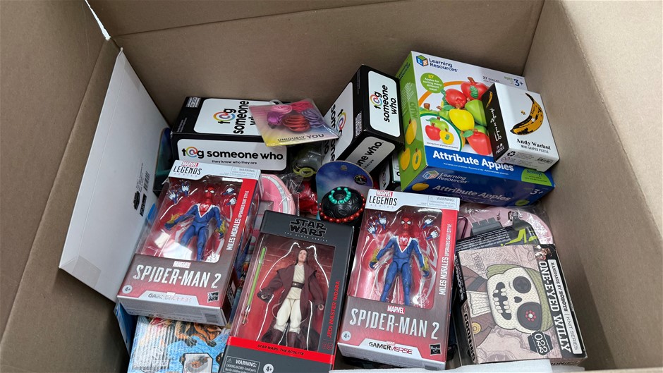 Assorted Box of Childrens Toys/Items. NB: Items may not be in original pack