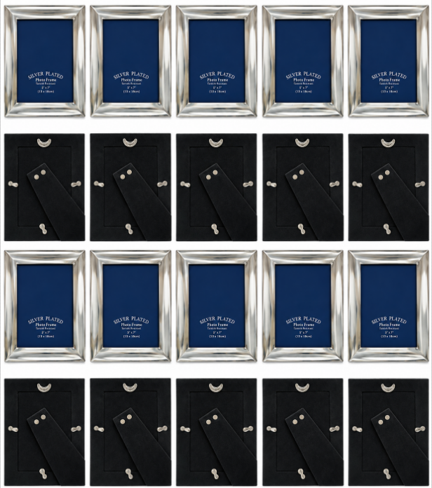 10-Piece Silver Plated Photo Frame Set – 5" x 7" (13 x 18cm), Tarnish Resis