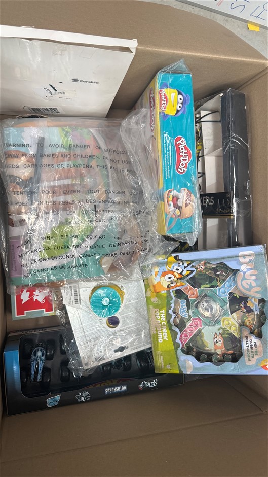 Assorted Box of Childrens Toys/Items. NB: Items may not be in original pack