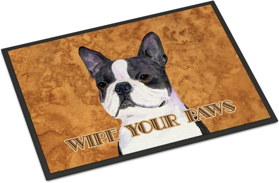 CAROLINE'S TREASURES 24 x 36" Boston Terrier Wipe Your Paws Floor Mat, Mult
