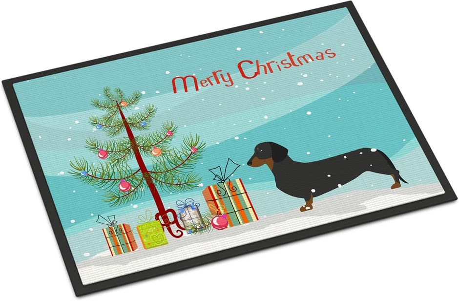 CAROLINE'S TREASURES 24 x 36" Dachshund & Merry Christmas Tree Floor Mat,